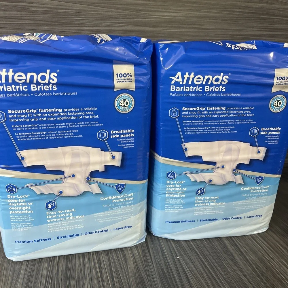 Attends Bariatric Adult Brief 4XL Heavy‎ Absorbency Bariatric 16 Ct